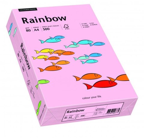 Papier xero kolorowy A4 80g 500 ark. RAINBOW R54 jasnoróżowy 88042519