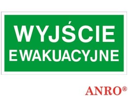 Tabliczka Wyjście Ewakuacyjne PCV 200x400 Z-2e PT ANRO