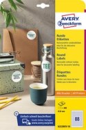 Etykiety o nietypowych kształtach, A4, 10 ark./op., Q20 mm, okrągłe, trwałe, AVERY ZWECKFORM, 6222.10.01