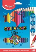 Kredki trójkątne MAPED COLORPEPS 18kolorów 183218 .