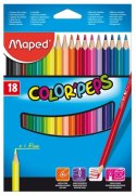 Kredki trójkątne MAPED COLORPEPS 18kolorów 183218 .